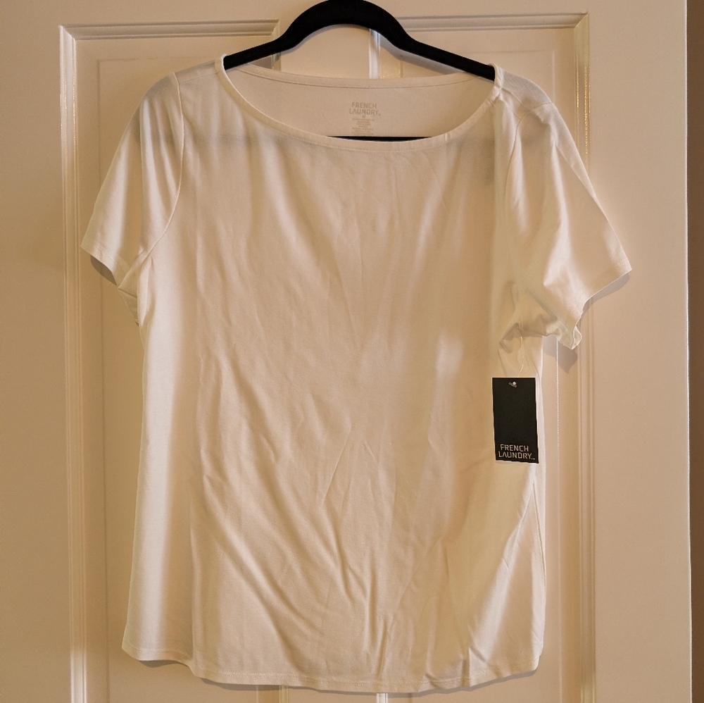 French Laundry Women's Cream Short Sleeve Tee